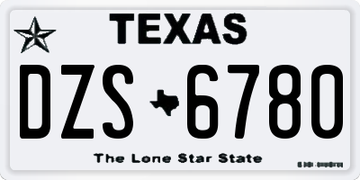 TX license plate DZS6780