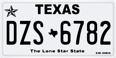 TX license plate DZS6782