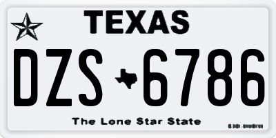 TX license plate DZS6786
