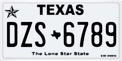 TX license plate DZS6789