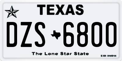 TX license plate DZS6800