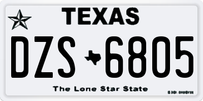 TX license plate DZS6805