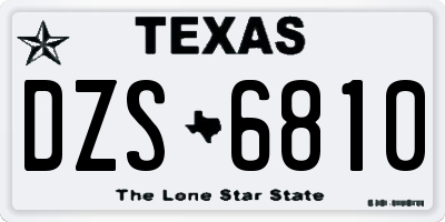 TX license plate DZS6810