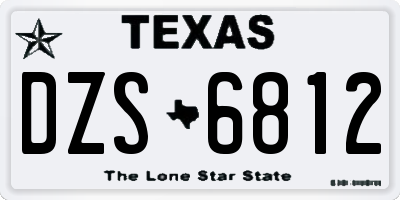 TX license plate DZS6812