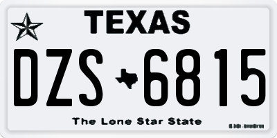 TX license plate DZS6815