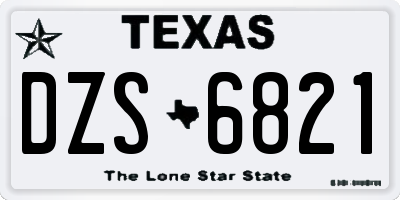 TX license plate DZS6821