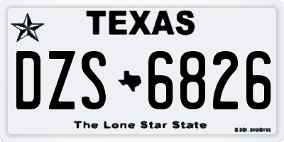 TX license plate DZS6826