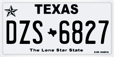 TX license plate DZS6827