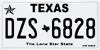 TX license plate DZS6828
