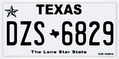 TX license plate DZS6829