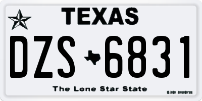 TX license plate DZS6831