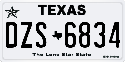 TX license plate DZS6834