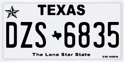 TX license plate DZS6835