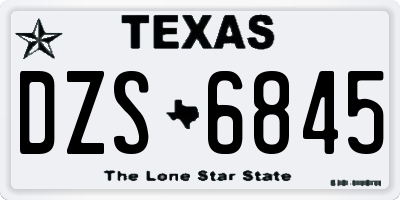 TX license plate DZS6845