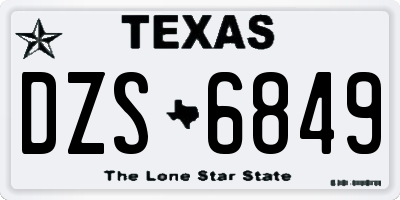 TX license plate DZS6849