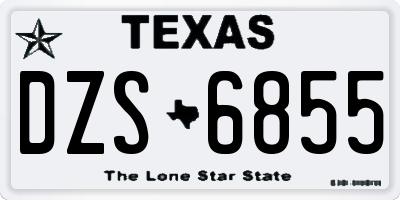 TX license plate DZS6855