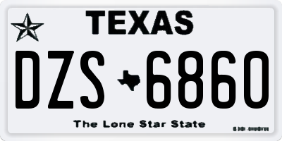 TX license plate DZS6860