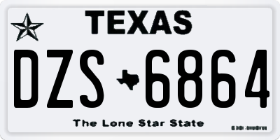 TX license plate DZS6864