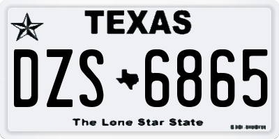 TX license plate DZS6865