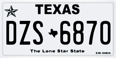 TX license plate DZS6870