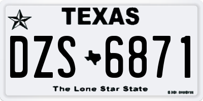 TX license plate DZS6871