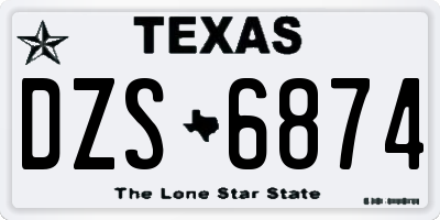 TX license plate DZS6874