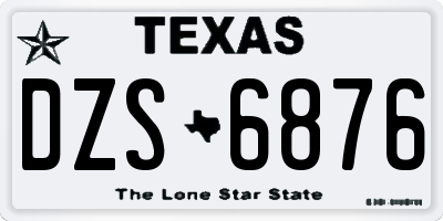 TX license plate DZS6876