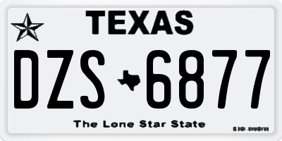 TX license plate DZS6877