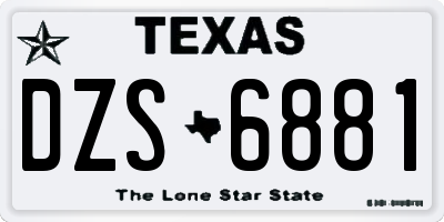 TX license plate DZS6881
