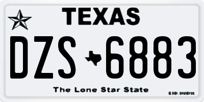 TX license plate DZS6883