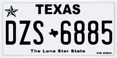TX license plate DZS6885