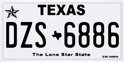 TX license plate DZS6886