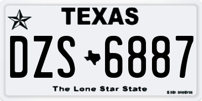 TX license plate DZS6887