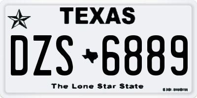 TX license plate DZS6889