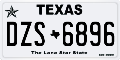 TX license plate DZS6896