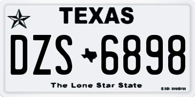 TX license plate DZS6898