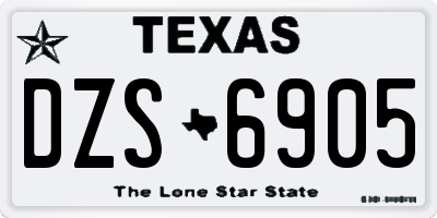 TX license plate DZS6905