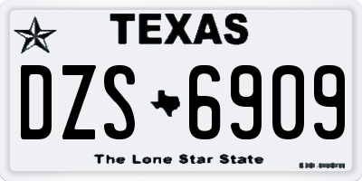TX license plate DZS6909