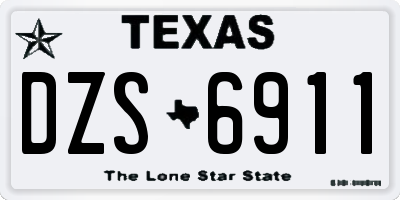TX license plate DZS6911