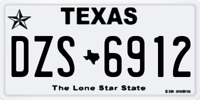 TX license plate DZS6912