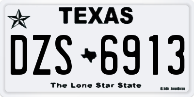 TX license plate DZS6913