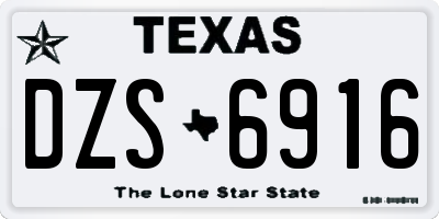 TX license plate DZS6916