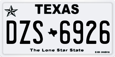 TX license plate DZS6926