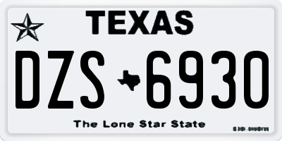 TX license plate DZS6930