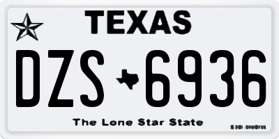 TX license plate DZS6936