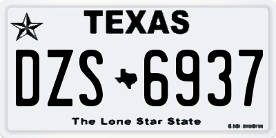 TX license plate DZS6937