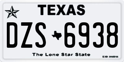 TX license plate DZS6938
