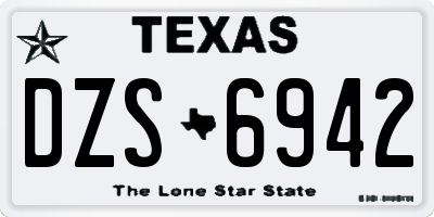 TX license plate DZS6942
