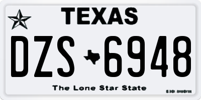 TX license plate DZS6948