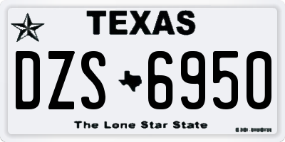 TX license plate DZS6950
